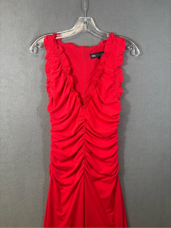 Zara Dresses & Skirts - Zara Sleeveless Ruffled Red Midi Dress Sz. S